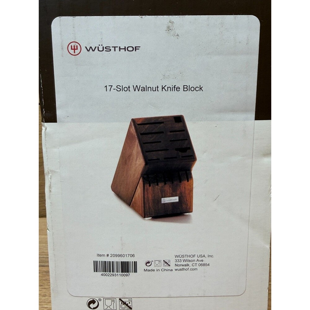 Wusthof 17-Slot Knife Block - Walnut 2099601706 New in Retail Box